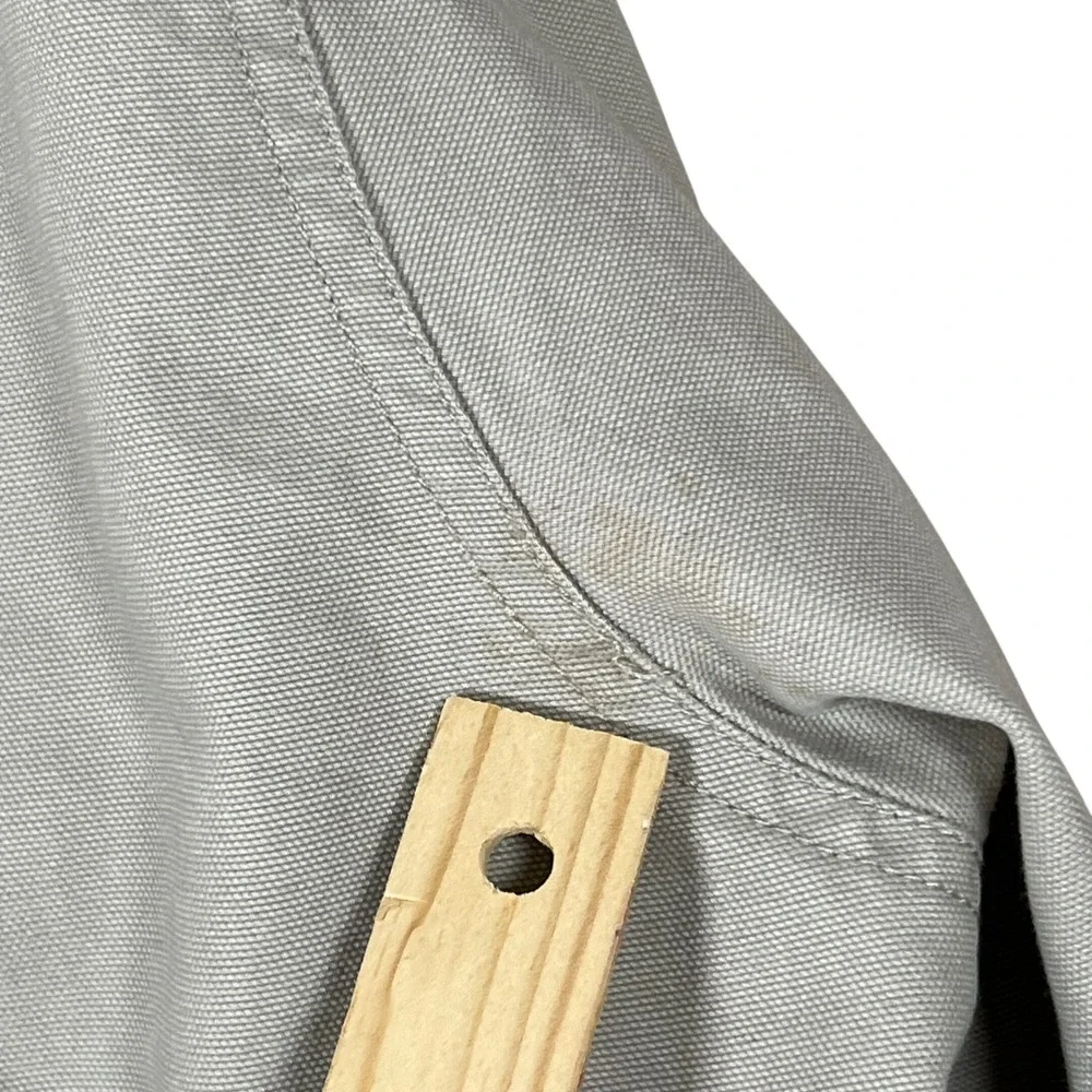 Lands End Mens XXL Barn Coat Canvas Field Jacket Khaki Plaid Removable Liner